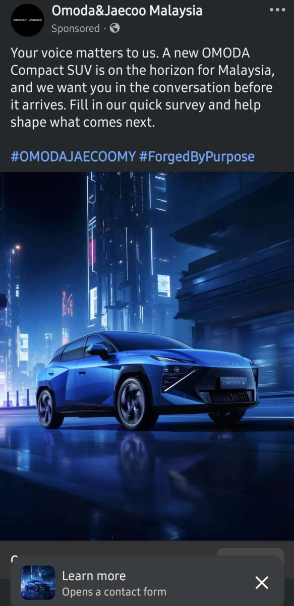 Omoda C4 — tinjauan pasaran di Malaysia dilancar; pesaing Chery Tiggo Cross bakal tiba tak lama lagi?