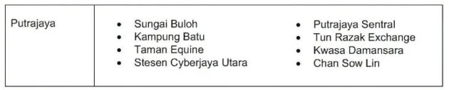 LRT Ampang/Sri Petaling, KJ dan MRT Kajang, Putrajaya beroperasi mulai 4 pg pada 3 Okt, 1.45 pagi pada 4 Okt