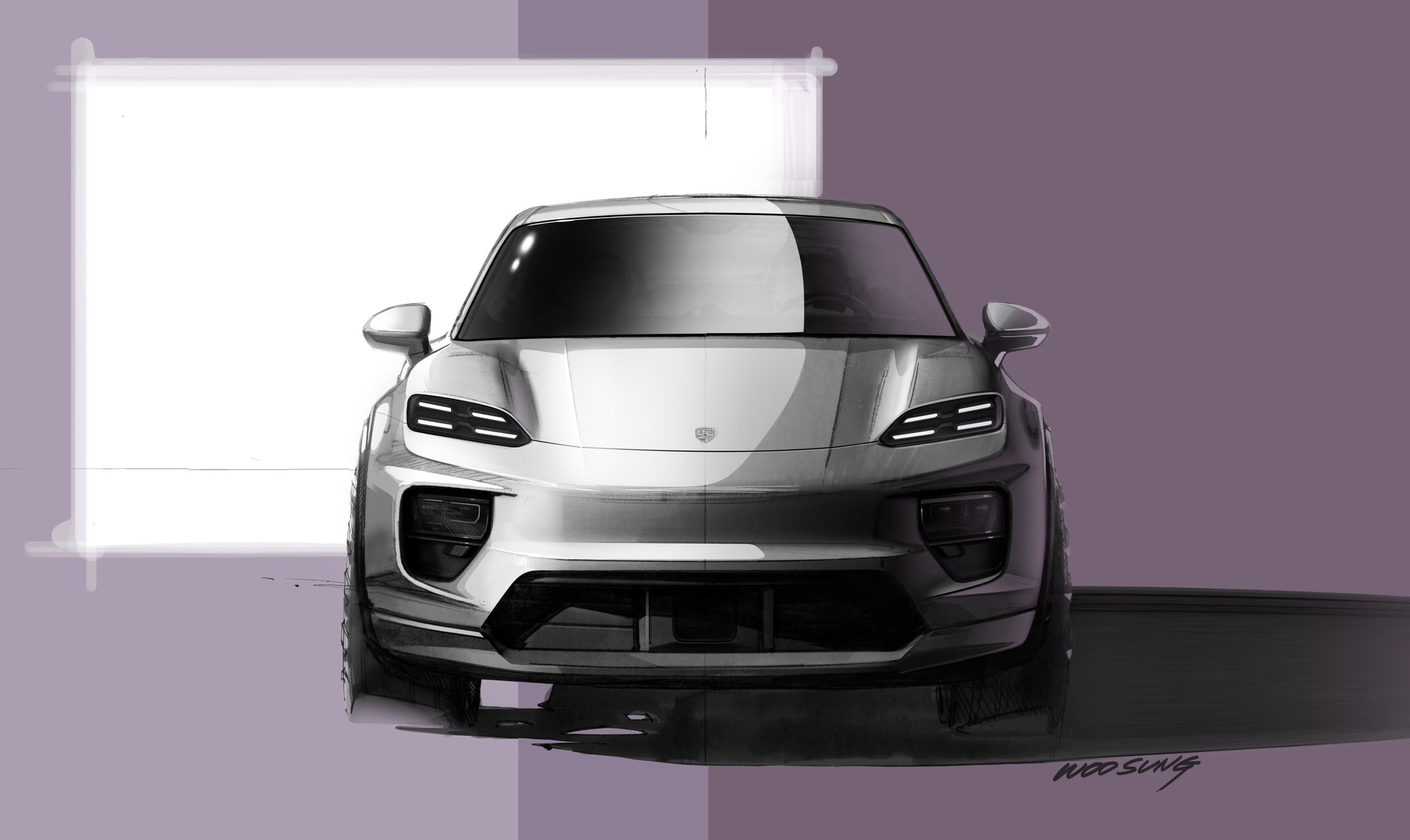 1月25日全球首发！纯电动 Porsche Macan 设计草图释出