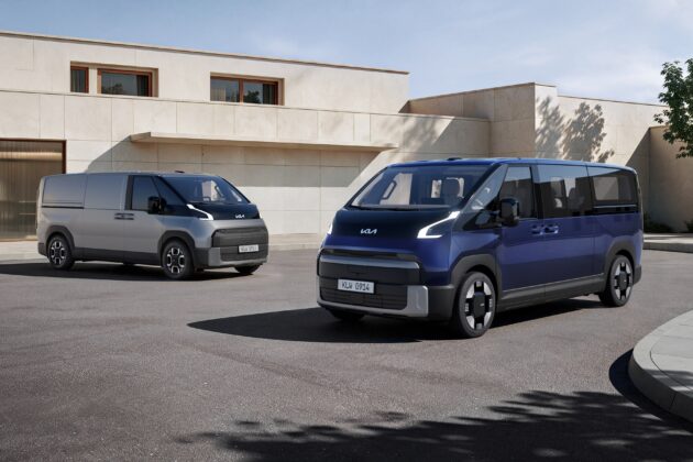 Kia PV7 全球首发, 采模块化平台设计的纯电货车或客车, 满电可行驶460公里, 最多可容纳11张座椅, 可承载1,200公斤货物