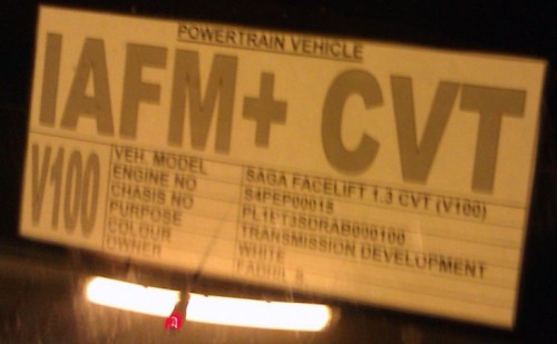 Pre-FL Proton Saga used to test CVT transmission