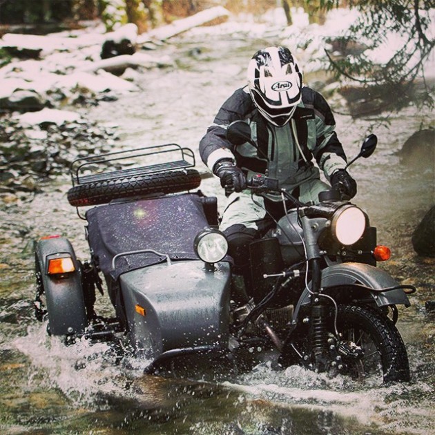Ural-Motorcycle-Sidecarriver-crossing