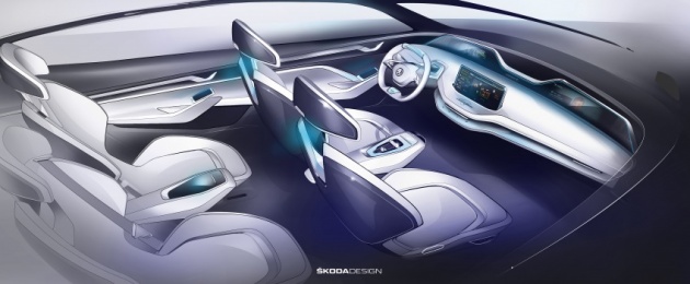 Skoda Vision E Concept – lukisan ruang dalam disiar