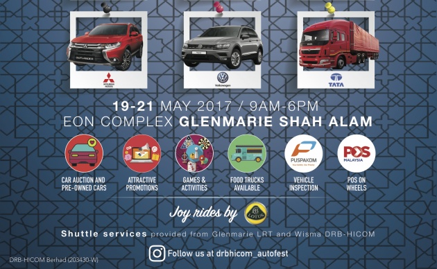AD: DRB-HICOM Autofest 2017, May 19-21, Glenmarie – deals on Proton, Audi, Honda, Modenas and more!