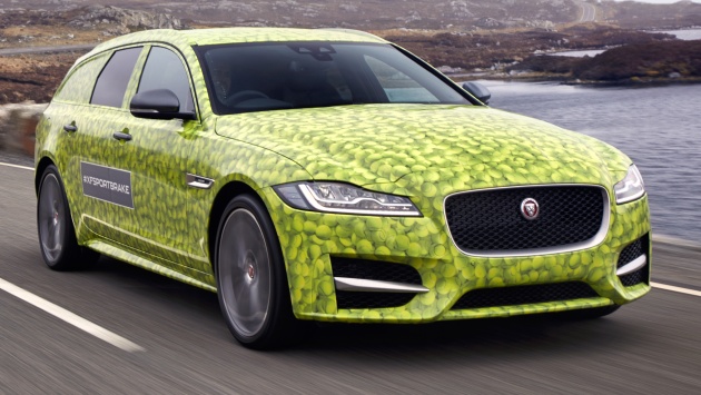 Jaguar XF Sportbrake teased again in tennis ball camo
