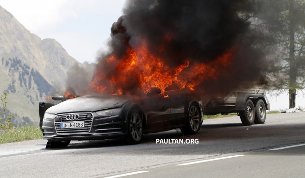 SPYSHOT: Prototaip Audi A7 2019 terbakar dalam ujian