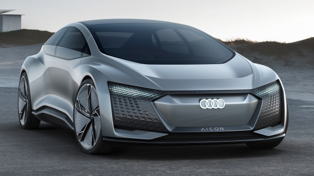 Audi Aicon concept – Level 5 autonomous driving, no steering wheel or seat belts, 800 km full EV range