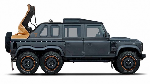 Kahn Automobiles perkenalkan Land Rover Defender enam tayar dengan bumbung kanvas boleh buka