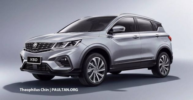Proton X50 dalam imej render, gril Infinite Weave