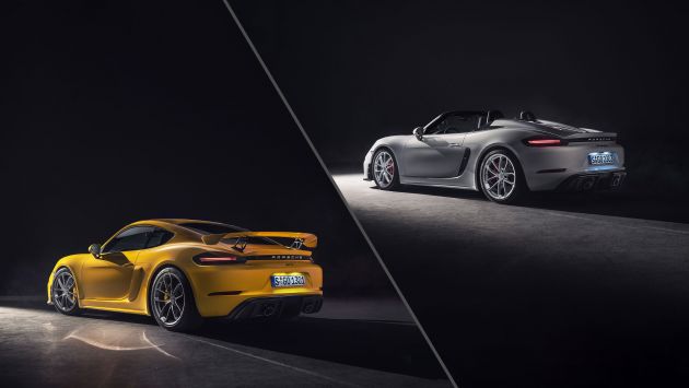 Porsche 718 Cayman GT4, Boxster Spyder unveiled
