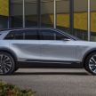 Cadillac Lyriq EV crossover – 480 km battery range, single and dual motor layouts; 33-inch LED display