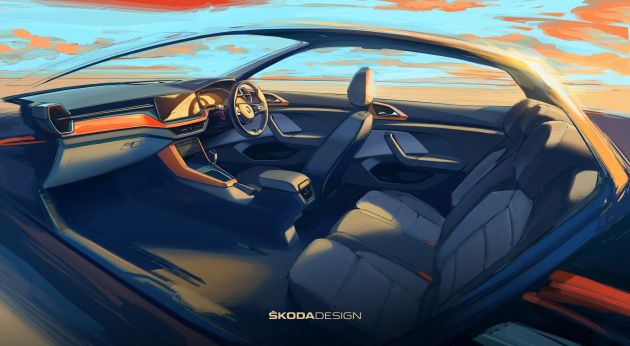 Skoda Kushaq – interior sketch shown ahead of debut