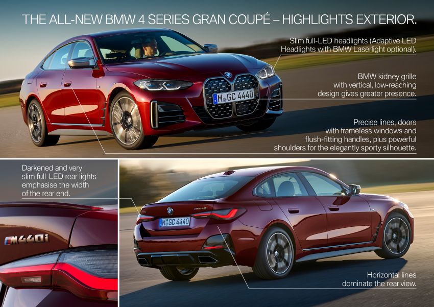 2022 G24 BMW 4 Series Gran Coupé – five variants, M440i xDrive with 48V MHEV; 40 driver assist systems 1304709