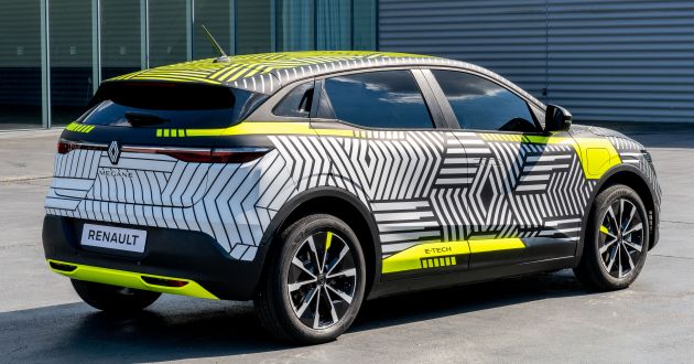 Renault Megane E-Tech Electric pre-production car shown; 217 hp motor, 60 kWh battery; 450 km range