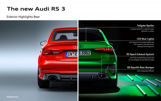 2022 Audi RS3 Sportback and RS3 Sedan debut – 400 PS/500 Nm 2.5 litre TFSI, Torque Splitter rear axle