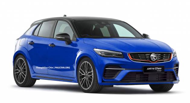 New Proton Satria Neo 5-Door render, modern Suprima