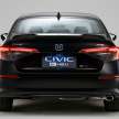 2022 Honda Civic e:HEV hybrid launched in Thailand – EL+ and RS variants; 25 km/l; priced from RM141k