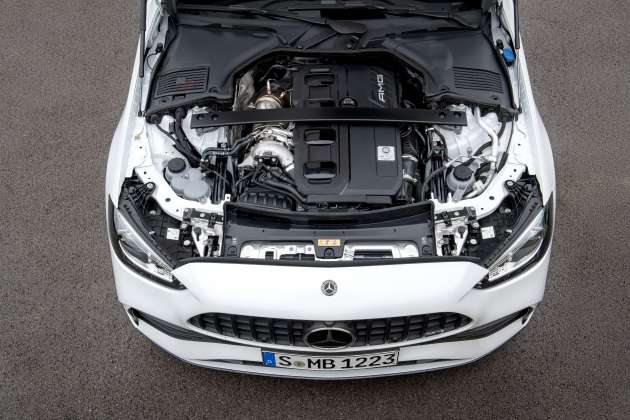 W206 Mercedes-AMG C43 4Matic – 2.0T four-cylinder replaces 3.0T V6; 408 PS, 500 Nm with electric turbo
