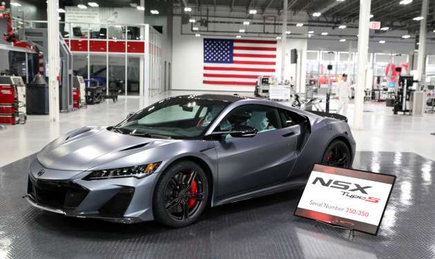 Final second-generation Honda NSX rolls off the line at PMC Ohio – Acura NSX Type S #350 in Gotham Gray
