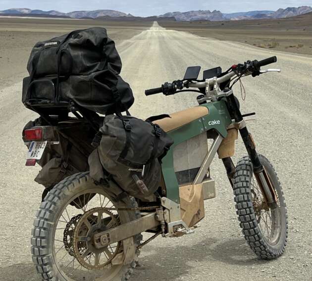 Female rider crosses Africa using an electric Cake