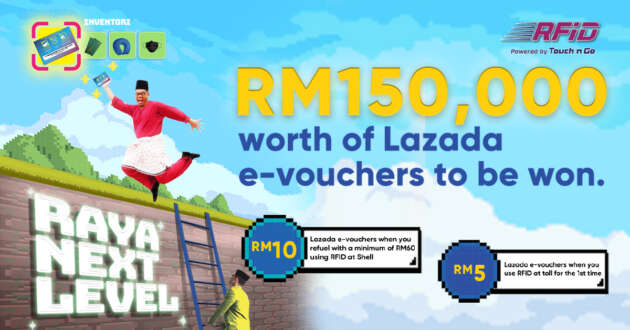 Touch ‘n Go RFID – install and use it for toll payment and refueling at Shell, and get free Lazada e-vouchers