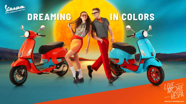 2023 Vespa Primavera Colour Vibe Malaysian launch, RM22,300, in Orange Tramonto and Blue Audace