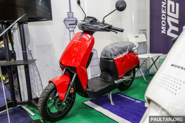 Modenas MEV-1, MEV-2 and MEV-3 electric scooters on display at IGEM – fleet use only, not for public sale yet