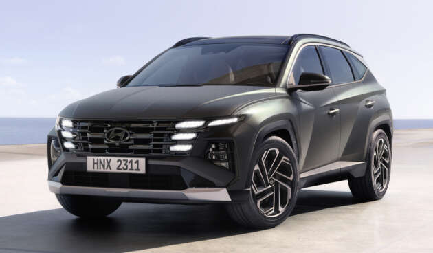 2024 Hyundai Tucson facelift – fewer but bigger hidden LED DRLs, new Ioniq EV-style cockpit with gear stalk