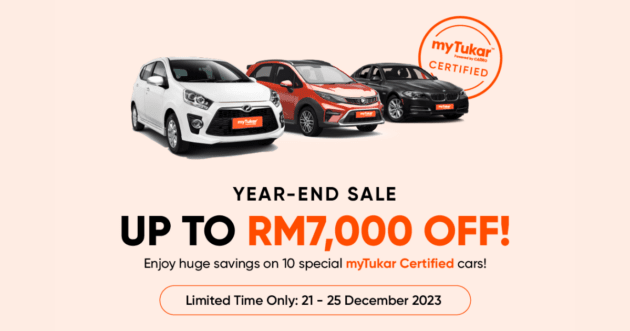myTukar’s Year-End 2023 Sale – a selection of 10 special myTukar Certified cars up to RM7,000 off!
