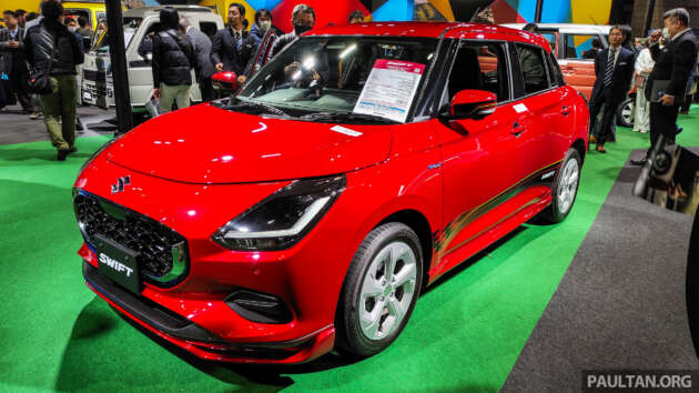 2024 Suzuki Swift displayed at Tokyo Auto Salon – bold design; Japan gets 1.2L NA mild hybrid, CVT, 5MT