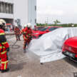 EV fire blanket demonstrated by Fire and Rescue department of Malaysia – suitable for most vehicles