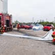 EV fire blanket demonstrated by Fire and Rescue department of Malaysia – suitable for most vehicles