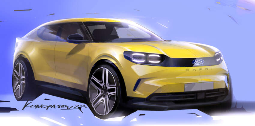 2024 Ford Capri revealed by Eric Cantona – classic coupe now reborn as an electric SUV, based on a VW 1788721