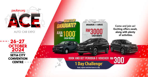 ACE 2024: Perodua 1-Day Challenge starts; book, reg and drive away today – Aruz Elegant Black on display