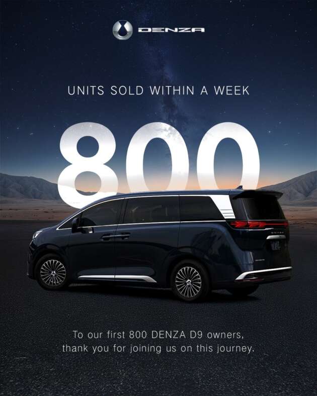 Denza D9 – 800 unit terjual selepas seminggu dilancar