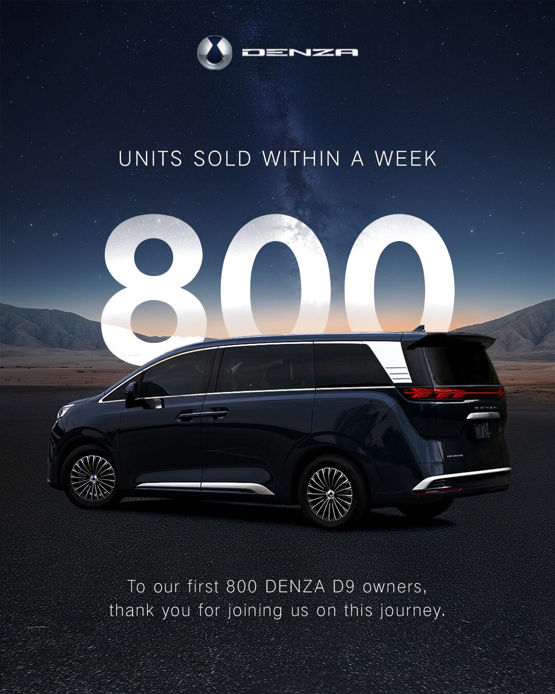 Denza D9 EV – 800 units sold within a week of launch
