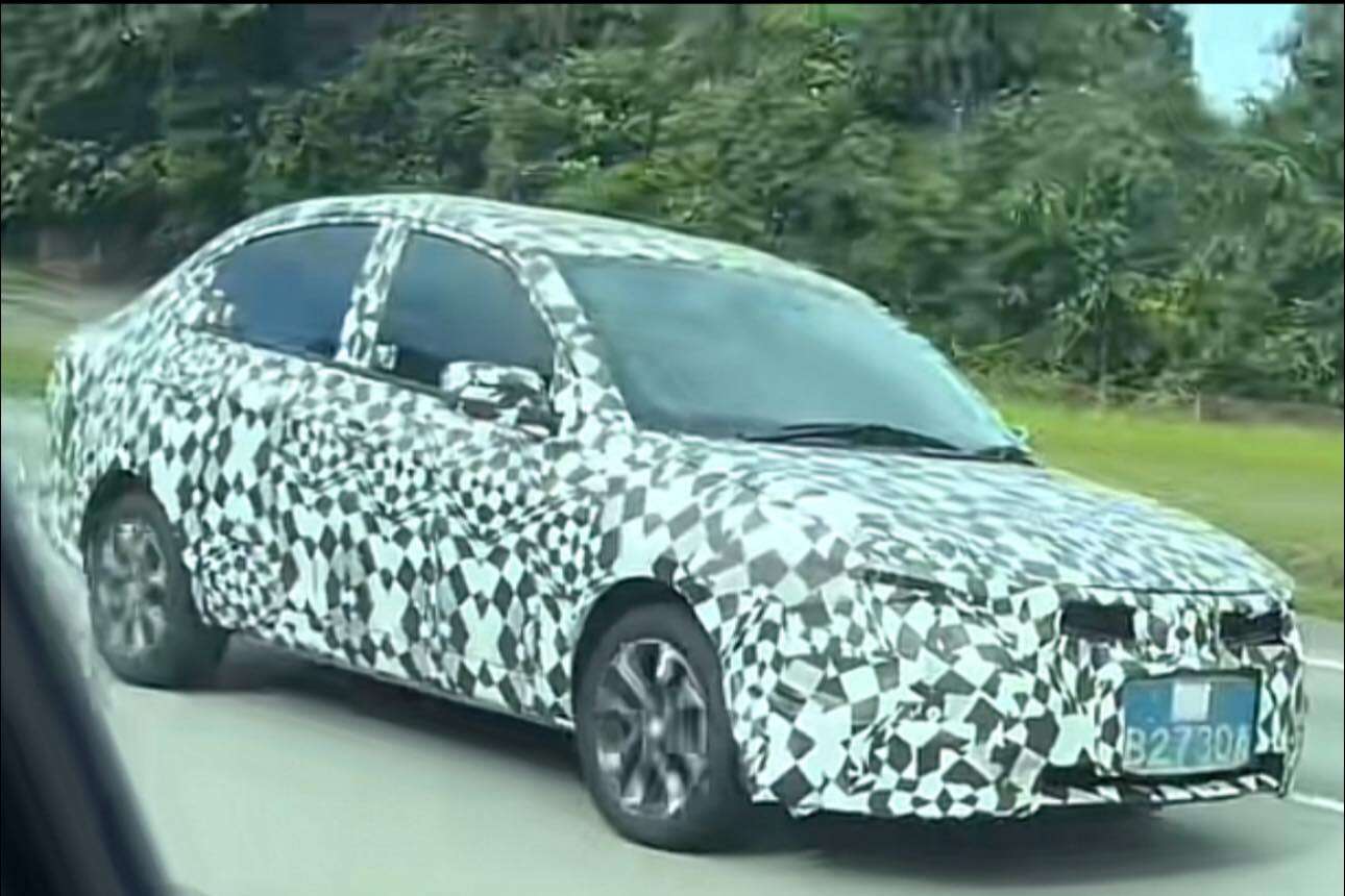 2025 Proton Saga MC3 spotted with headlamps almost fully covered – LED headlamps for first time on Saga?