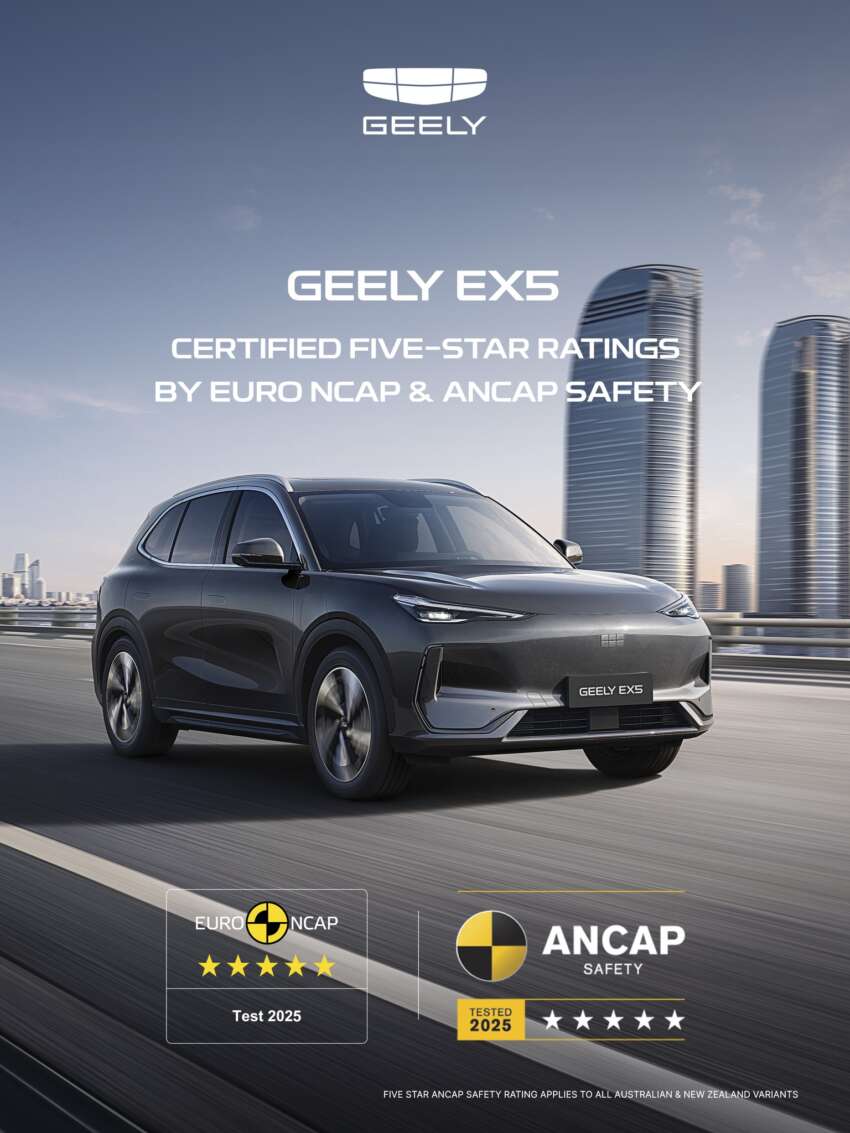 Geely EX5 gets 5 stars from Euro NCAP and ANCAP 1900555