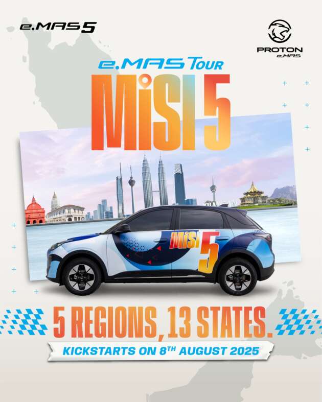 Proton eMas 5 akan dipamer dalam siri jelajah MISI 5