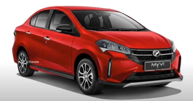 Perodua Myvi sedan rendered with Corolla tail lights