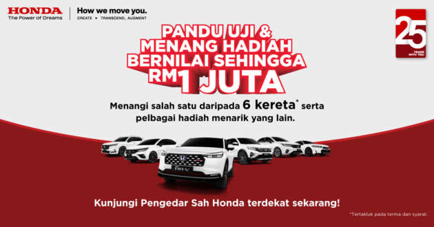 Selamat ulang tahun ke-25, Honda Malaysia — pandu uji dan menangi hadiah RM1 juta dan enam kereta!