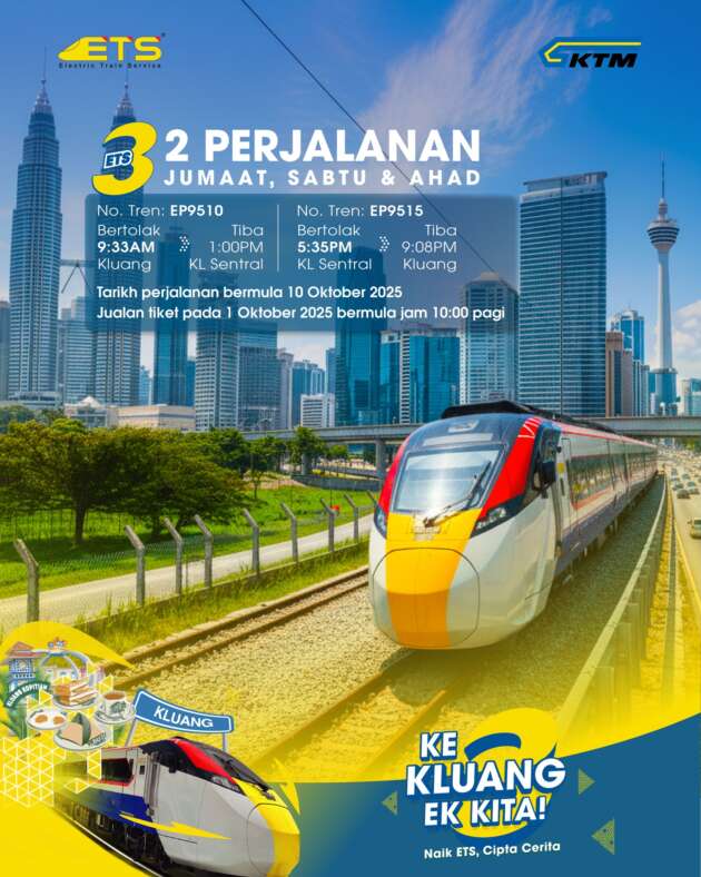 Two new weekend KTM ETS services to Kluang