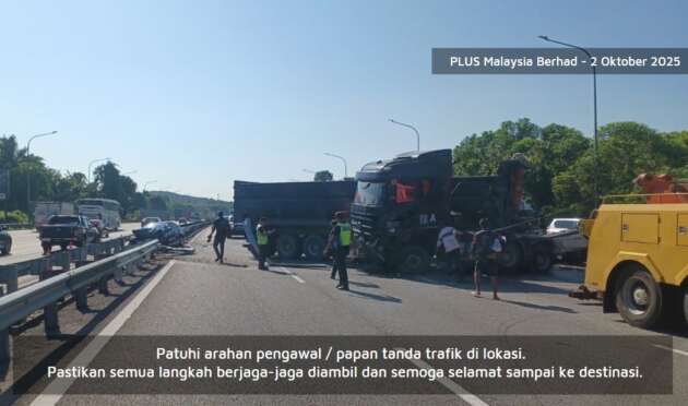 Lorries and cars accident at PLUS Bandar Ainsdale to Nilai heading north – all lanes blocked, 8km jam