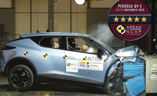 Perodua QV-E terima penarafan lima-bintang untuk ASEAN NCAP dengan catatan keseluruhan 88.36 mata
