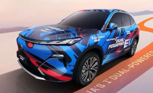 Proton eMas 7 PHEV teaser — “dual-powered EV” dalam livestream 1,000 km dari Penang-JB-Shah Alam