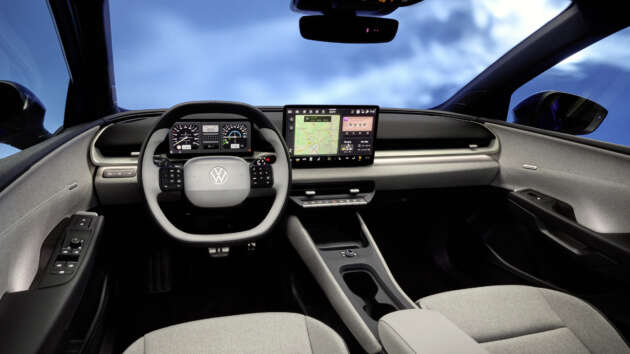 2026 Volkswagen ID. Polo cabin shown – EV hatchback brings back wider use of buttons for key functions