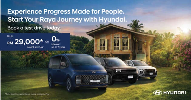 Balik kampung with a new Hyundai Tucson this Raya for only RM125k, or enjoy 0% interest up to 7 years!