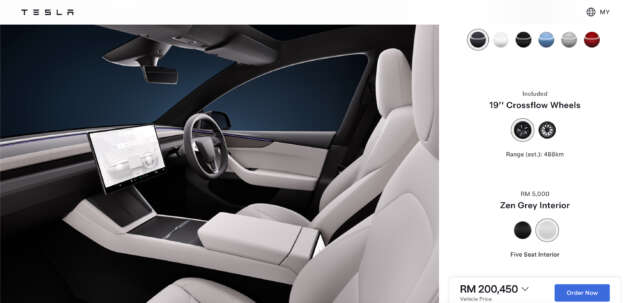 Tesla Model Y Juniper di Malaysia tiada lagi pilihan bahagian dalam warna putih, diganti dengan Zen Grey