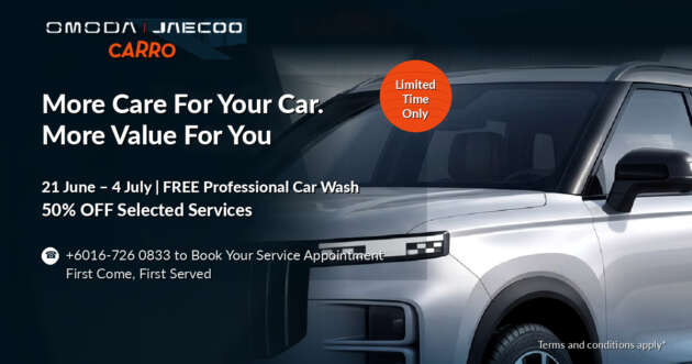Care for your Omoda Jaecoo, value for you – free pro car wash and 50% off selected services at OJ Carro