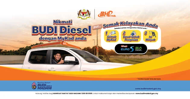 BHPetrol shows how to get Budi Diesel at RM2.10/litre